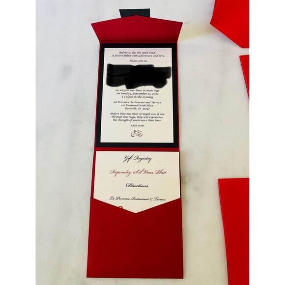 Red Wedding Invitation, Glitter Wedding Invite, Christmas  71 pocket invitations—A7. Red color with texture. Great for invitations! Wedding